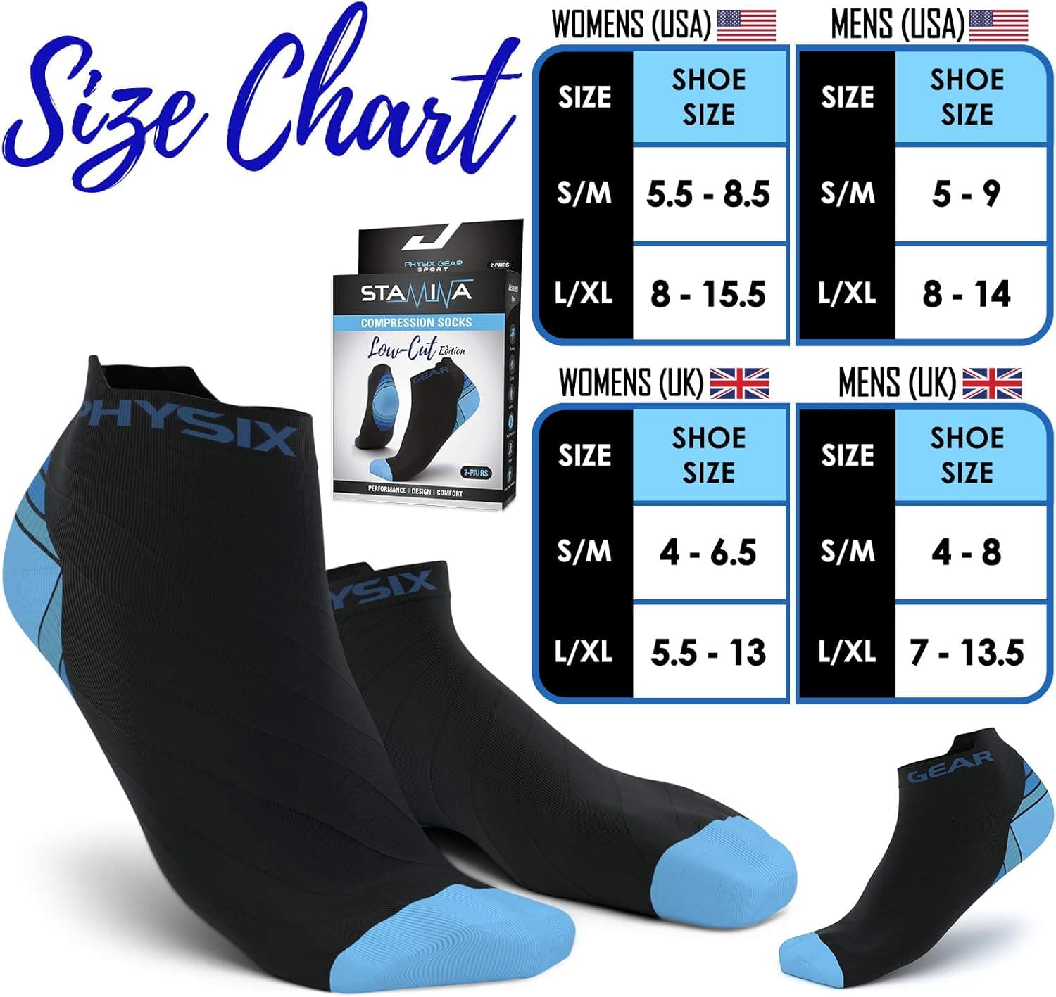 Physix Gear Compression Socks (3 Pairs) - Image 2