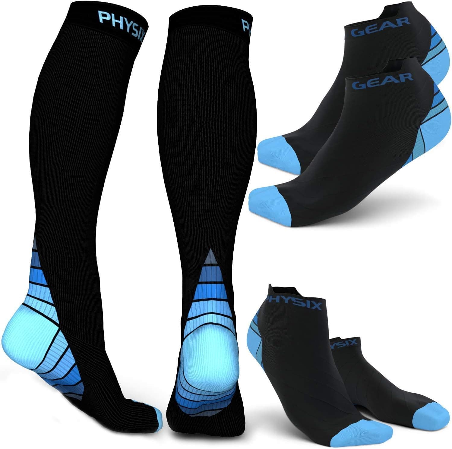 Physix Gear Compression Socks (3 Pairs) - Image 1